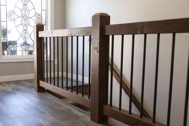 mixed material stair railing